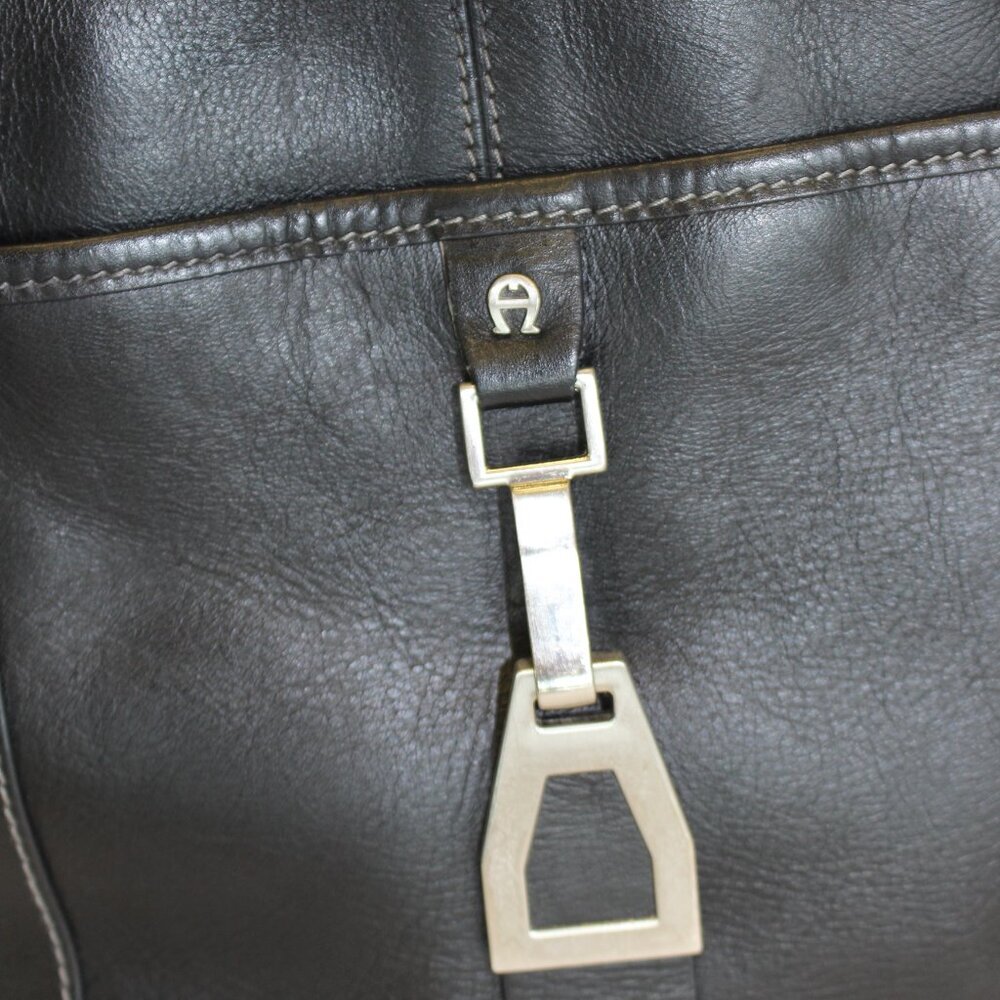 Etienne Aigner Black Leather Handbag Shoulder Bag Purse - Picture 9 of 12